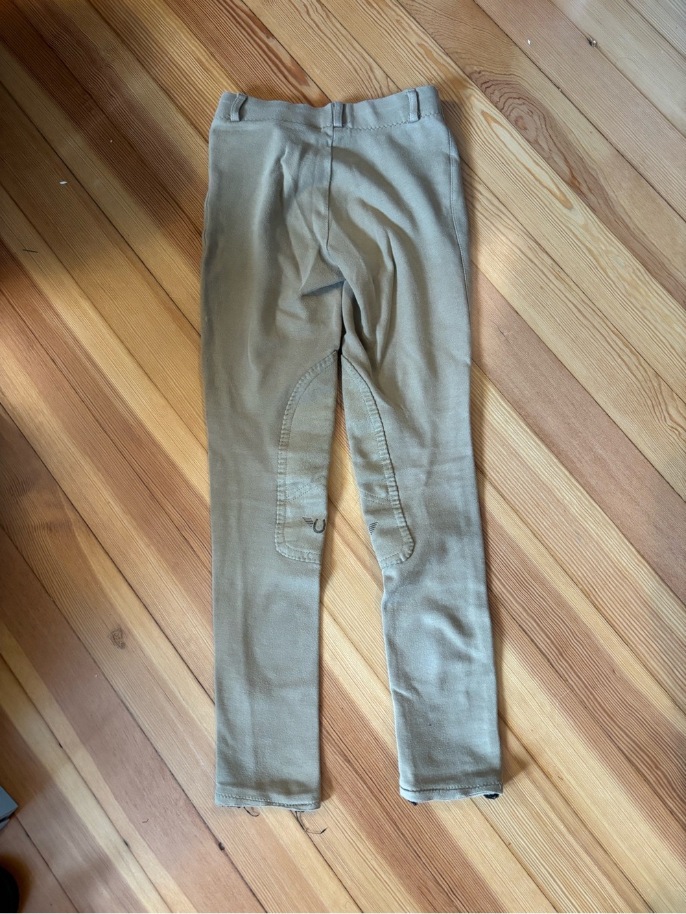 Tuffrider Girls Tan Pull-on Knee Patch Breeches